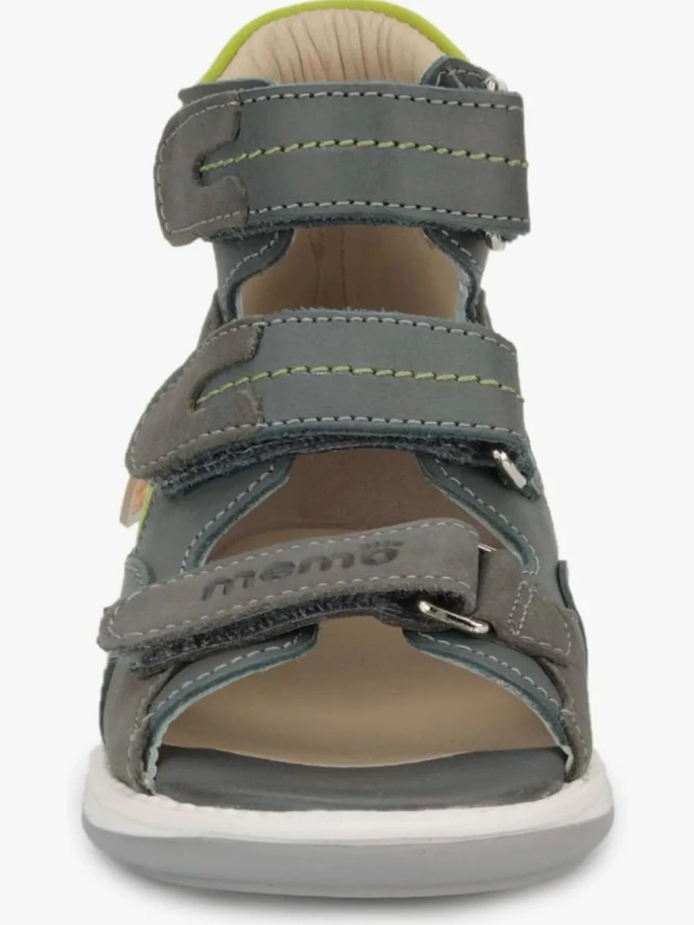 Children's Grey and Lime Green Adjustable Sandals